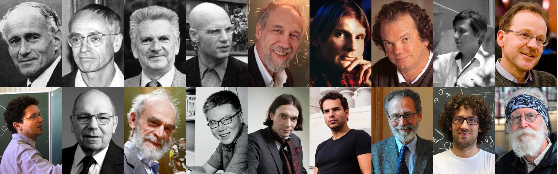 Portraits des médaillés Fields et lauréats du prix Abel