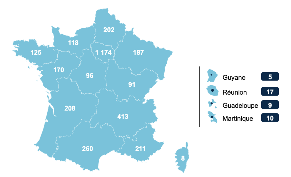 2 - Nombre d’emplois salariés impactés par les mathématiques en France, en 2019 (en milliers)