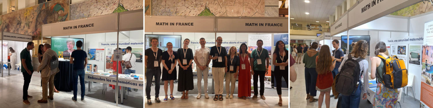 Les différentes équipes au stand Math in France