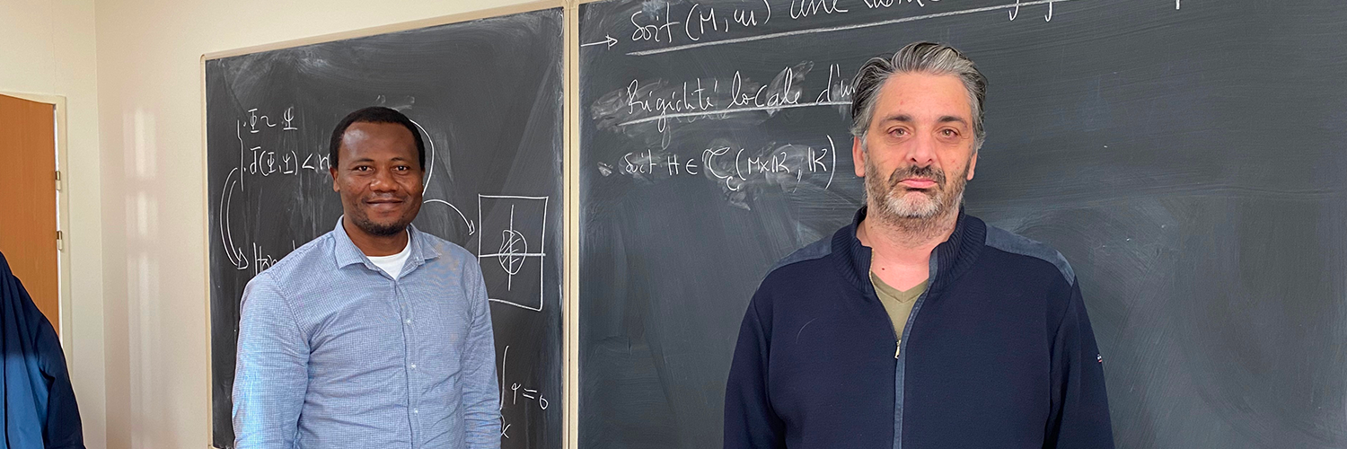 Photo des deux porteurs de projet, Stéphane Tchuiaga (gauche) et Ludovic Rifford (droite)
